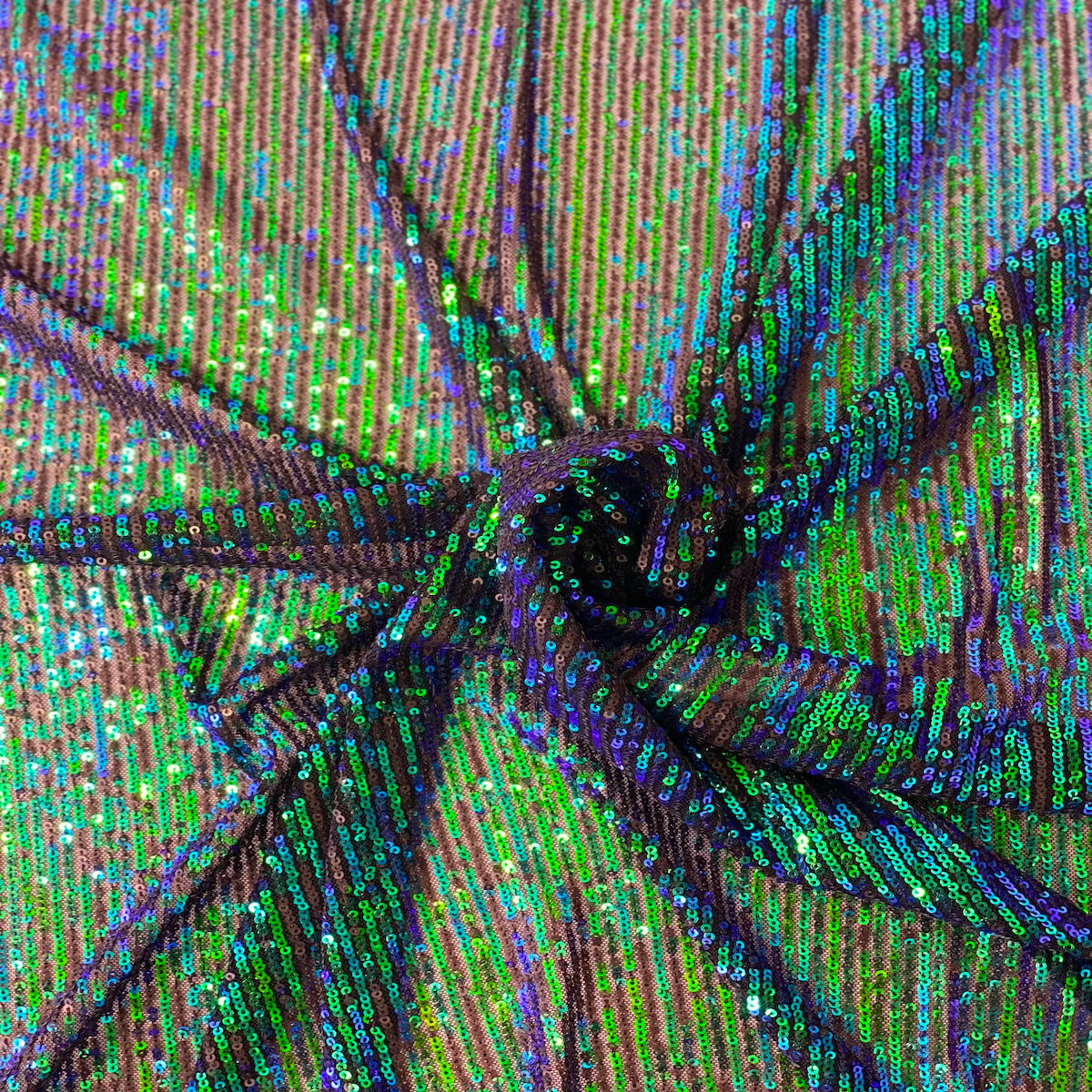 Stretch Sequins Fabric Mille Stripe