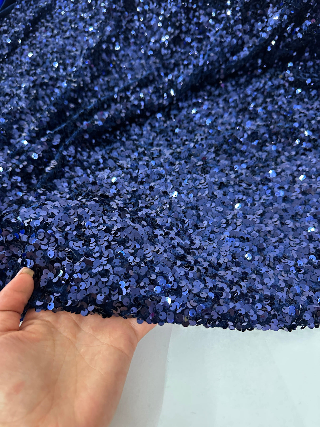 Sequin Velvet Navy Blue