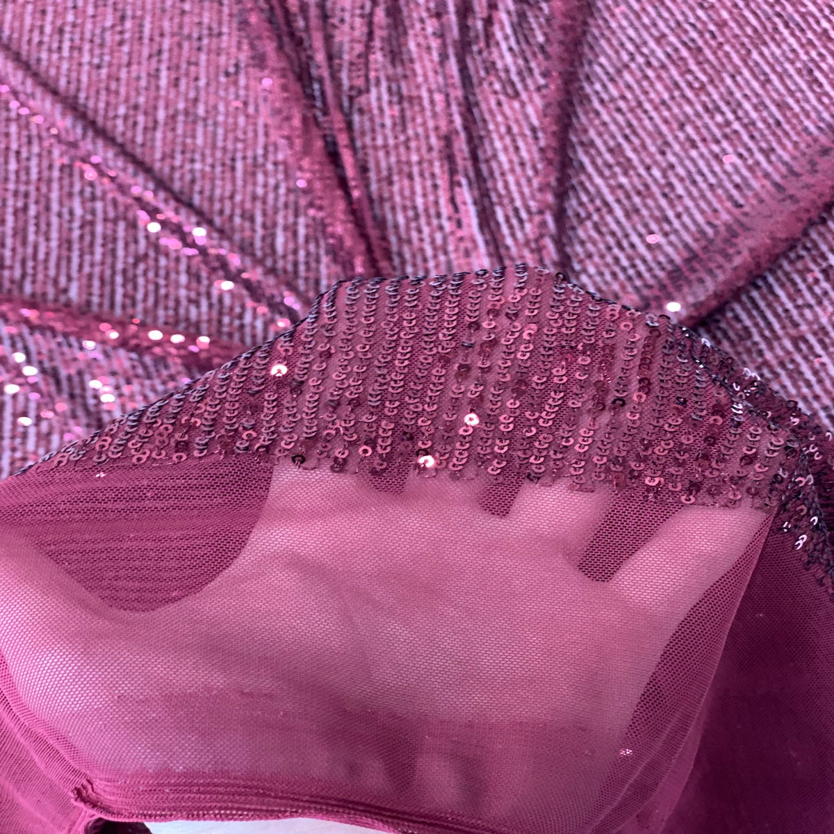 Stretch Sequins Fabric Mille Stripe