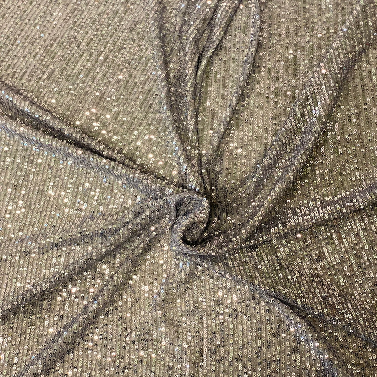 Stretch Sequins Fabric Mille Stripe