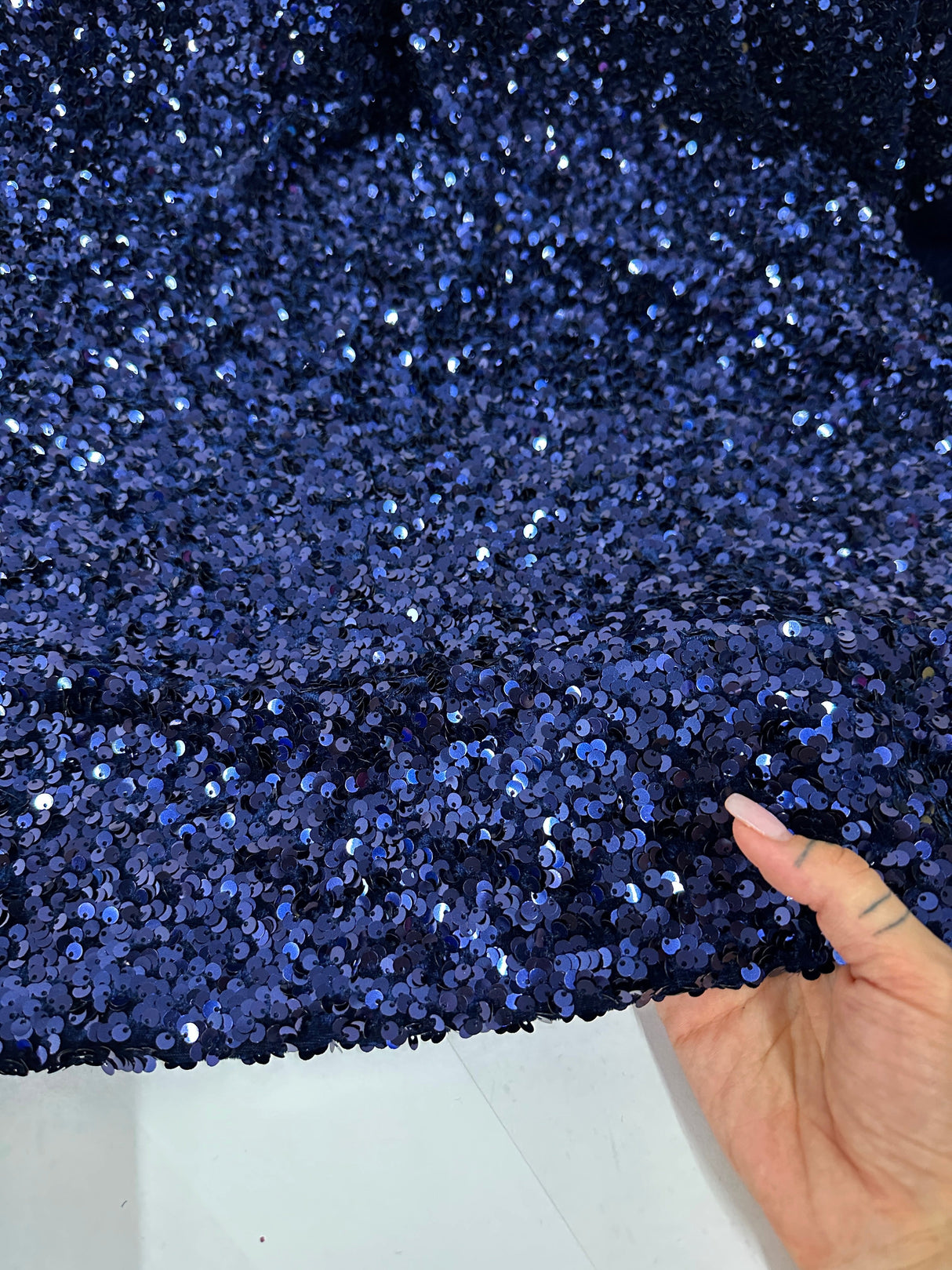 Sequin Velvet Navy Blue