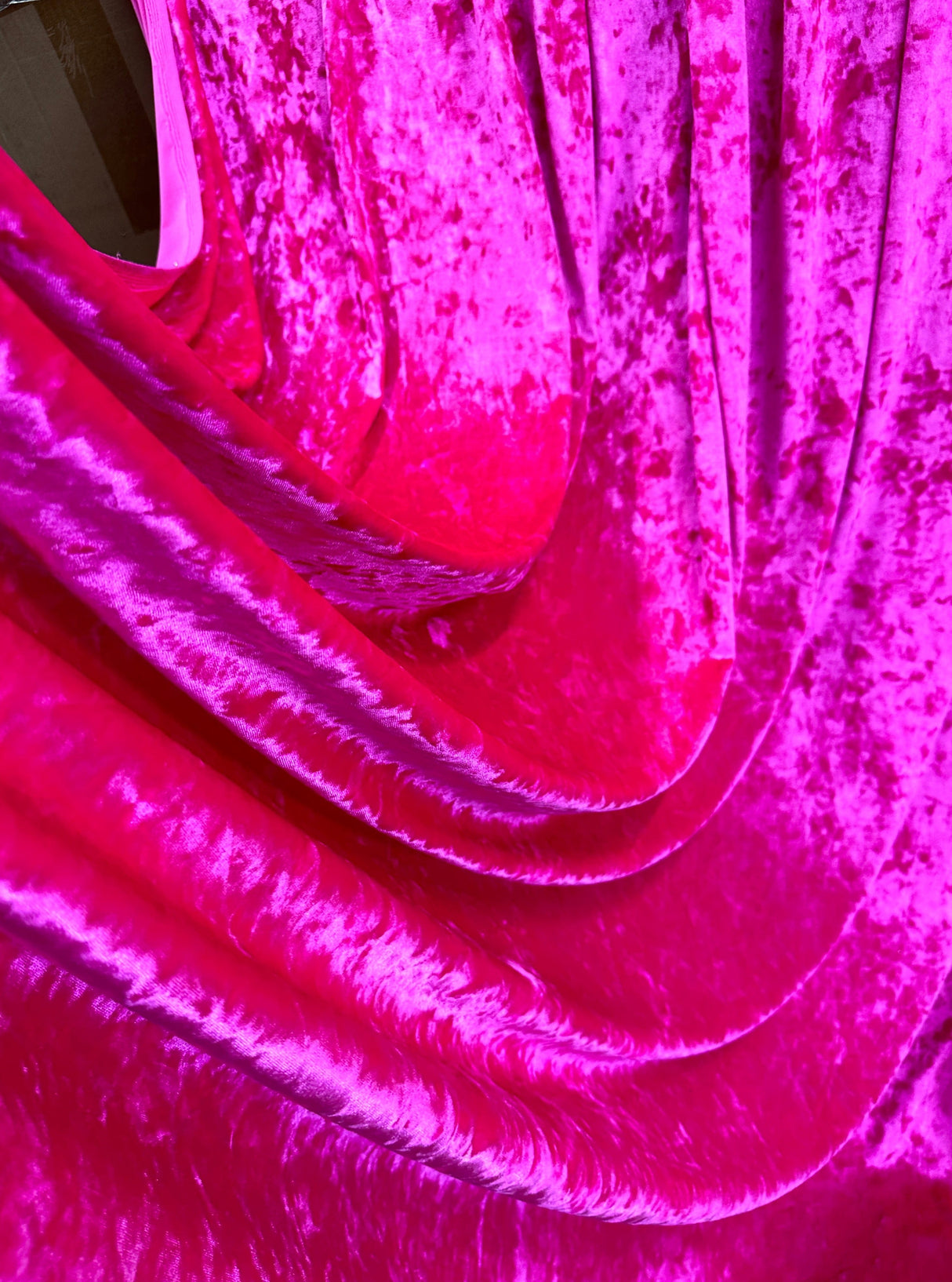 Fuchsia Stretch Crushed Velvet