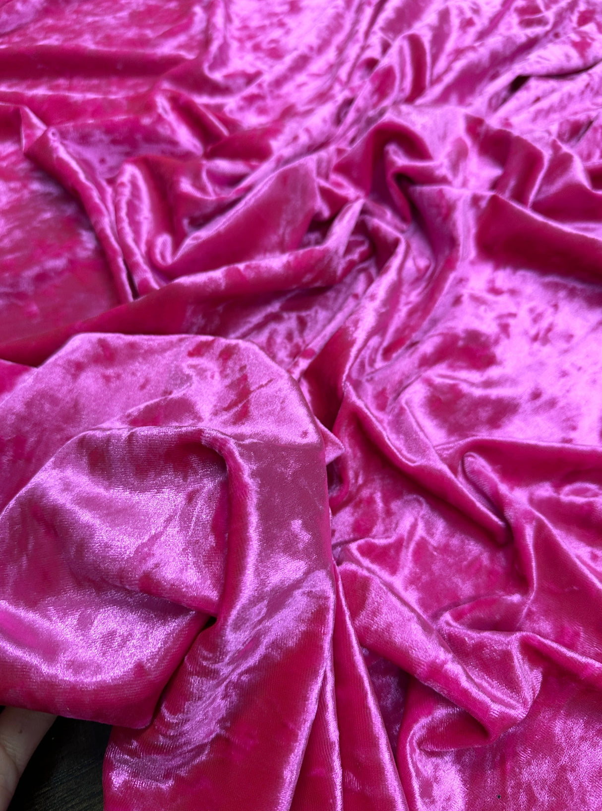 Fuchsia Stretch Crushed Velvet
