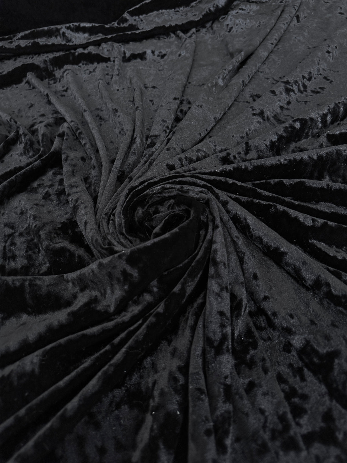 Black Stretch Crushed Velvet