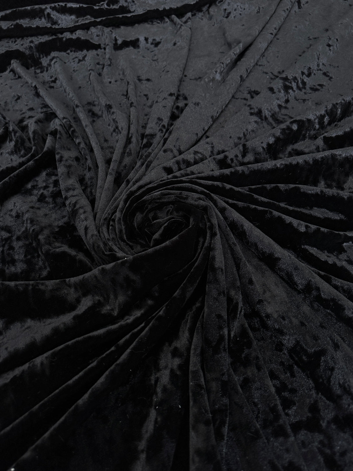 Black Stretch Crushed Velvet