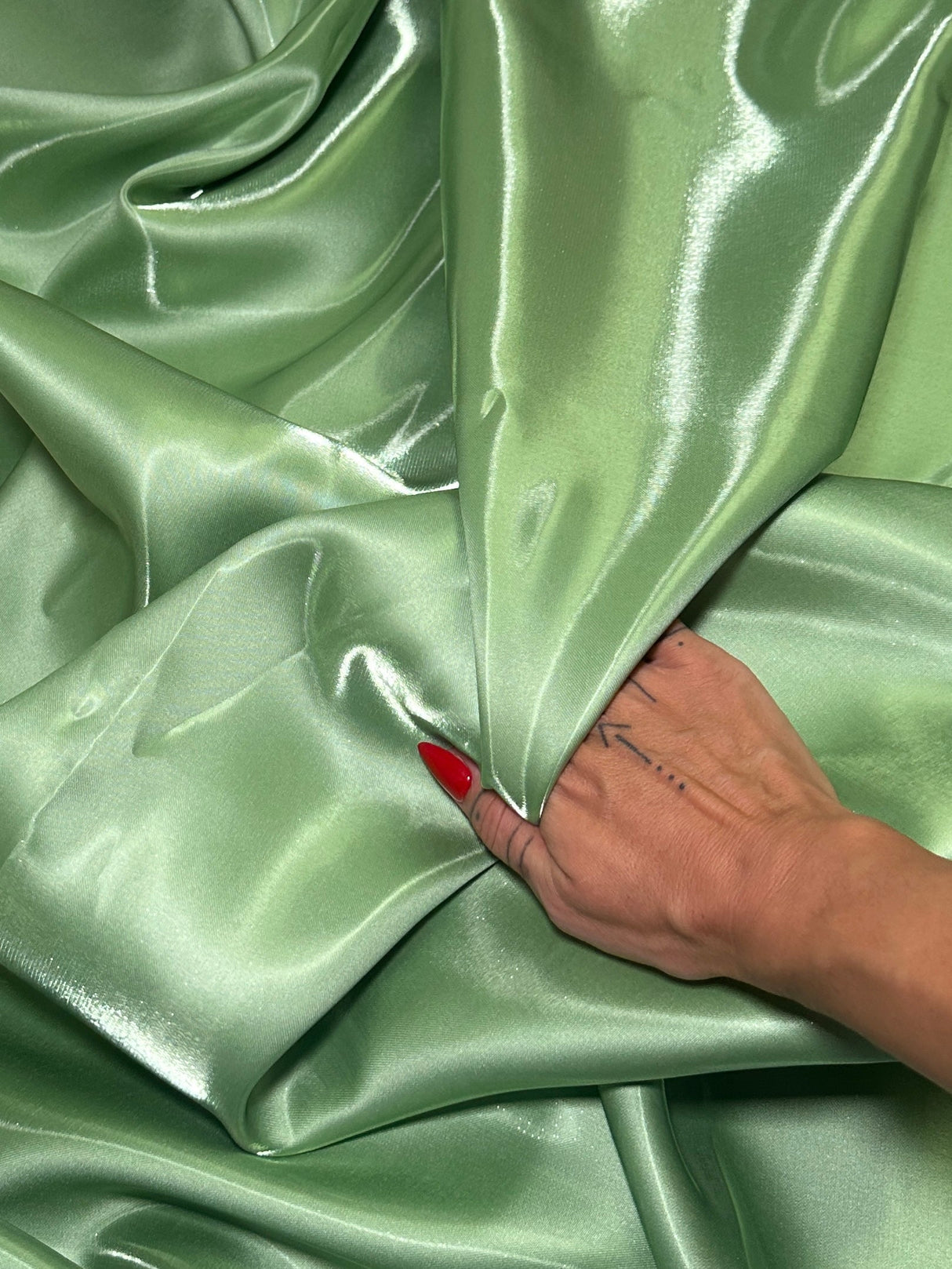 Liquid Bridal Satin Sage Green