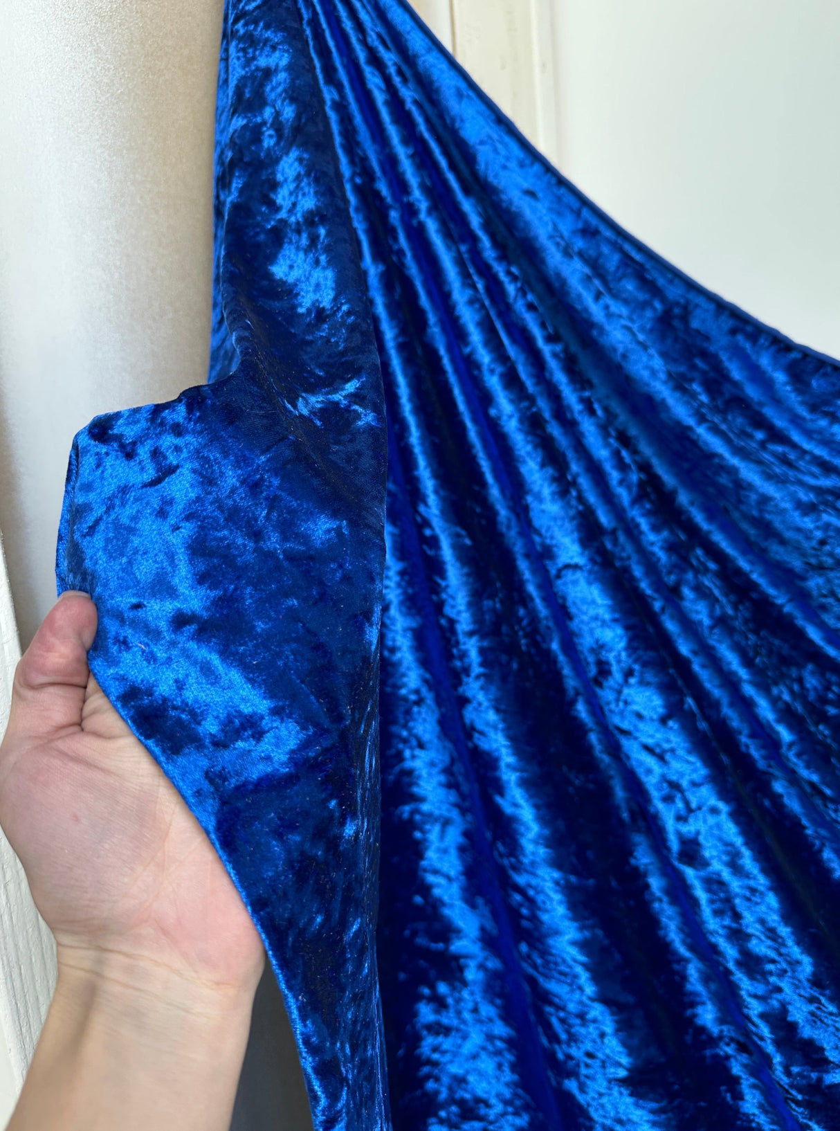 Stretch Crushed Velvet Royal Blue