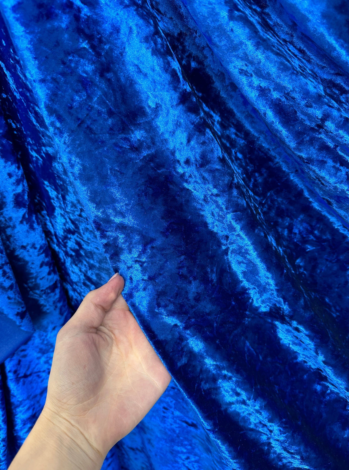 Stretch Crushed Velvet Royal Blue