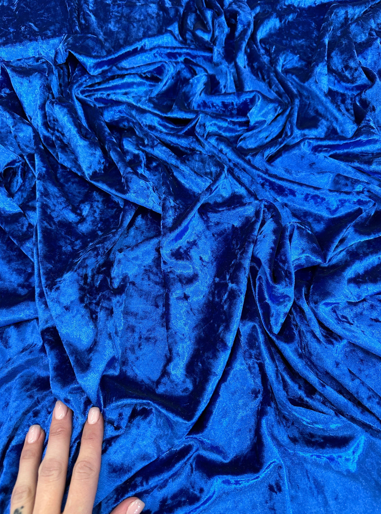 Stretch Crushed Velvet Royal Blue