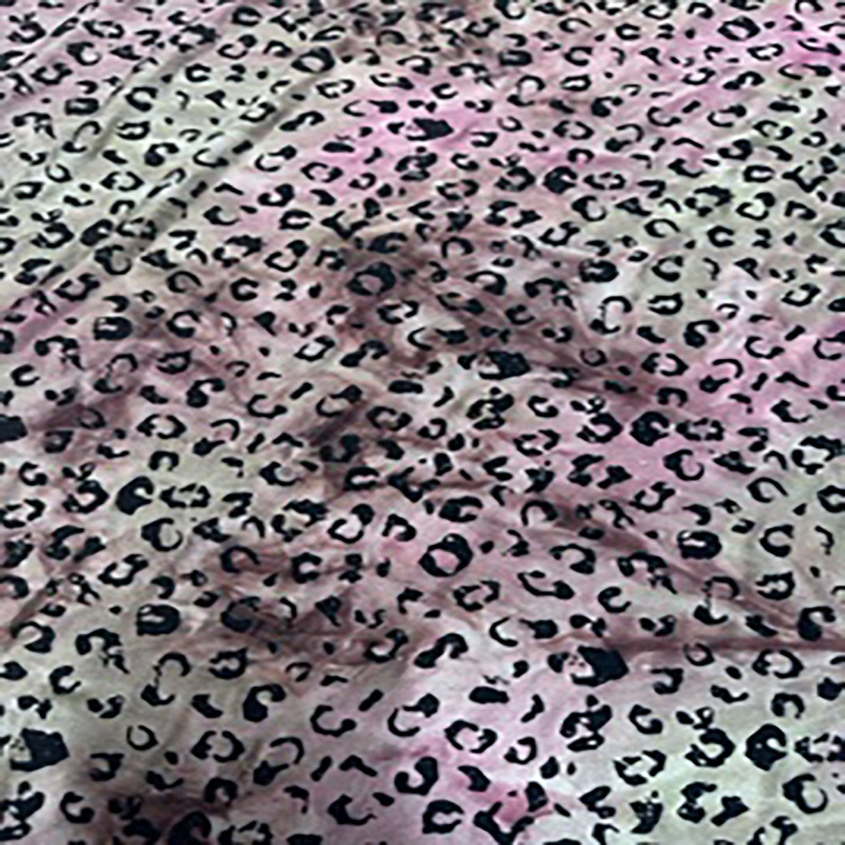 Polyester Spandex Tiger Tie-Dye Flocked Fabric