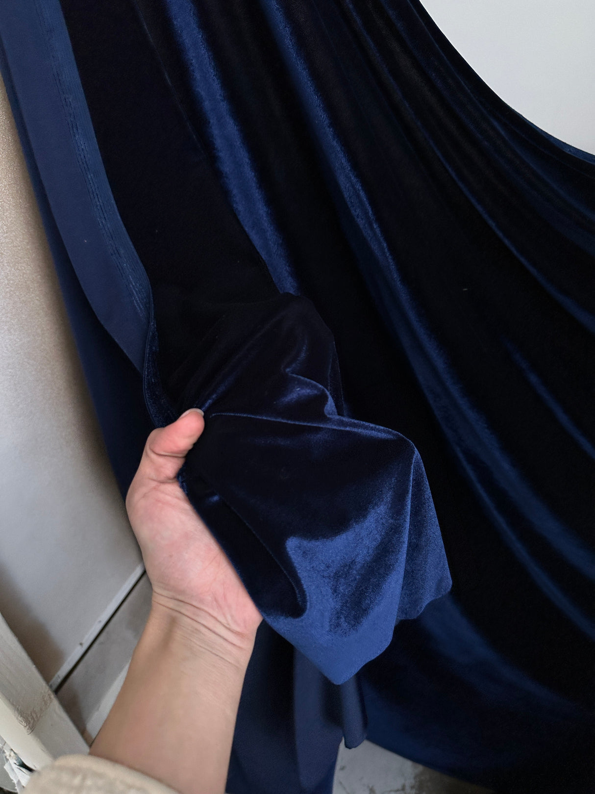 Stretch Velvet Navy