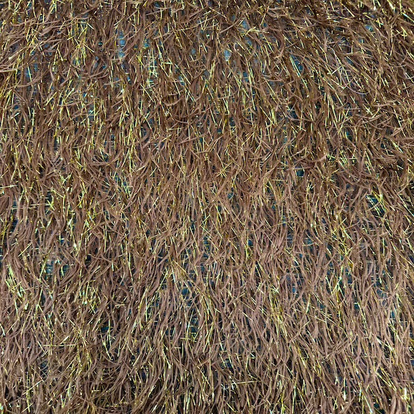 Metallic Faux Fur Tinsel Ostrich Feather Polyester Fabric - Metallic Faux Ostrich Feather, 54" Width (1 Yard)