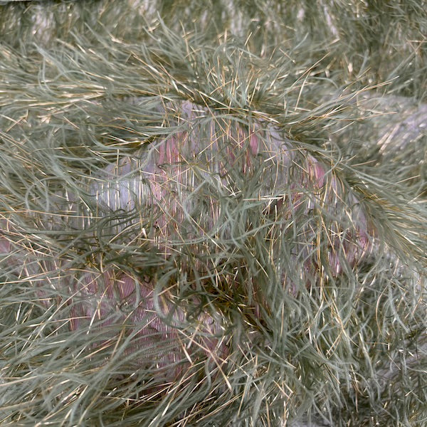 Metallic Faux Fur Tinsel Ostrich Feather Polyester Fabric - Metallic Faux Ostrich Feather, 54" Width (1 Yard)
