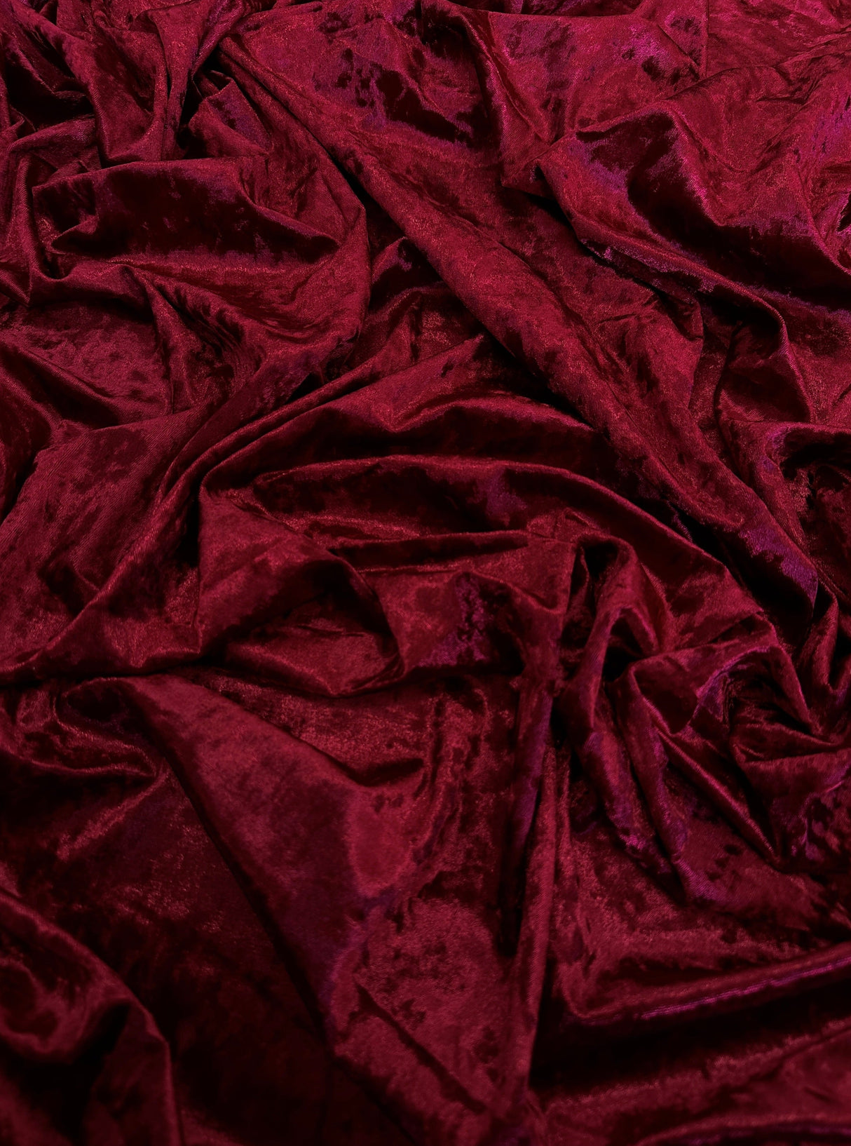 Stretch Crushed Velvet Burgundy