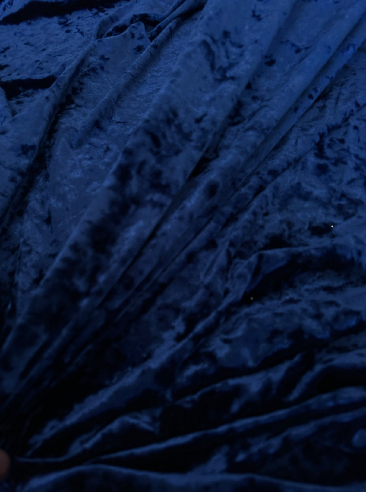 Navy Stretch Crushed Velvet