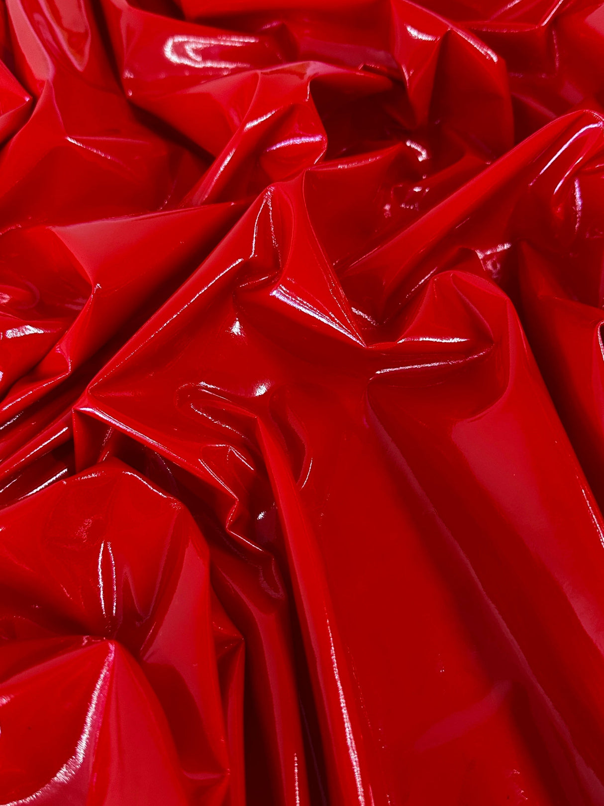 Red Glossy Stretch Patent Leather Latex