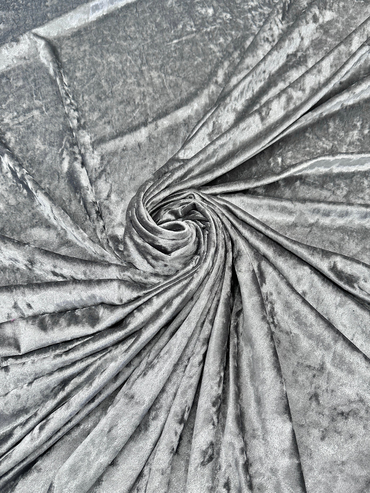 Stretch Crushed Velvet Silver