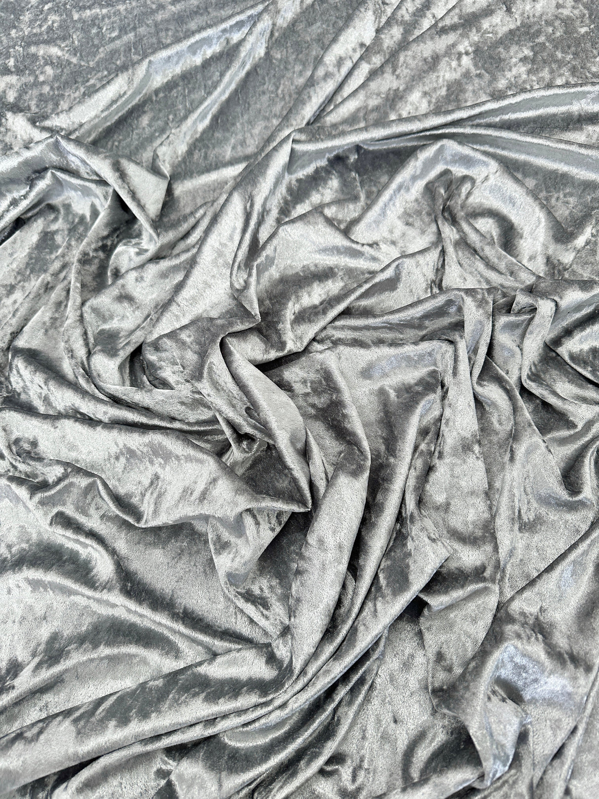 Stretch Crushed Velvet Silver