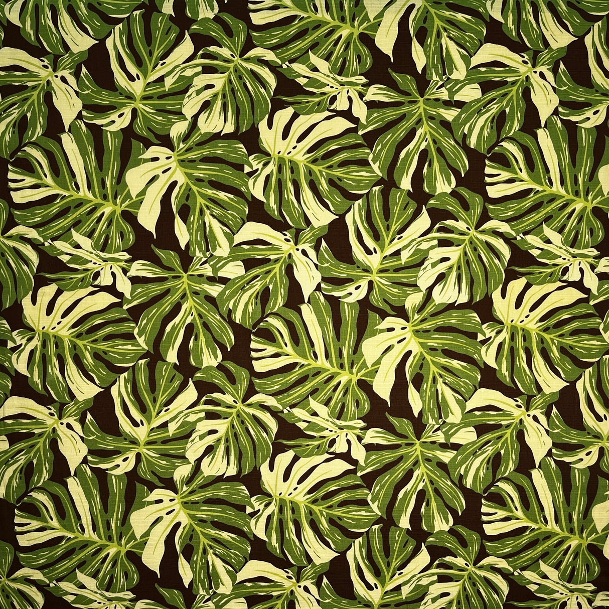 Cotton Barkcloth Monstera Leaves Fabric