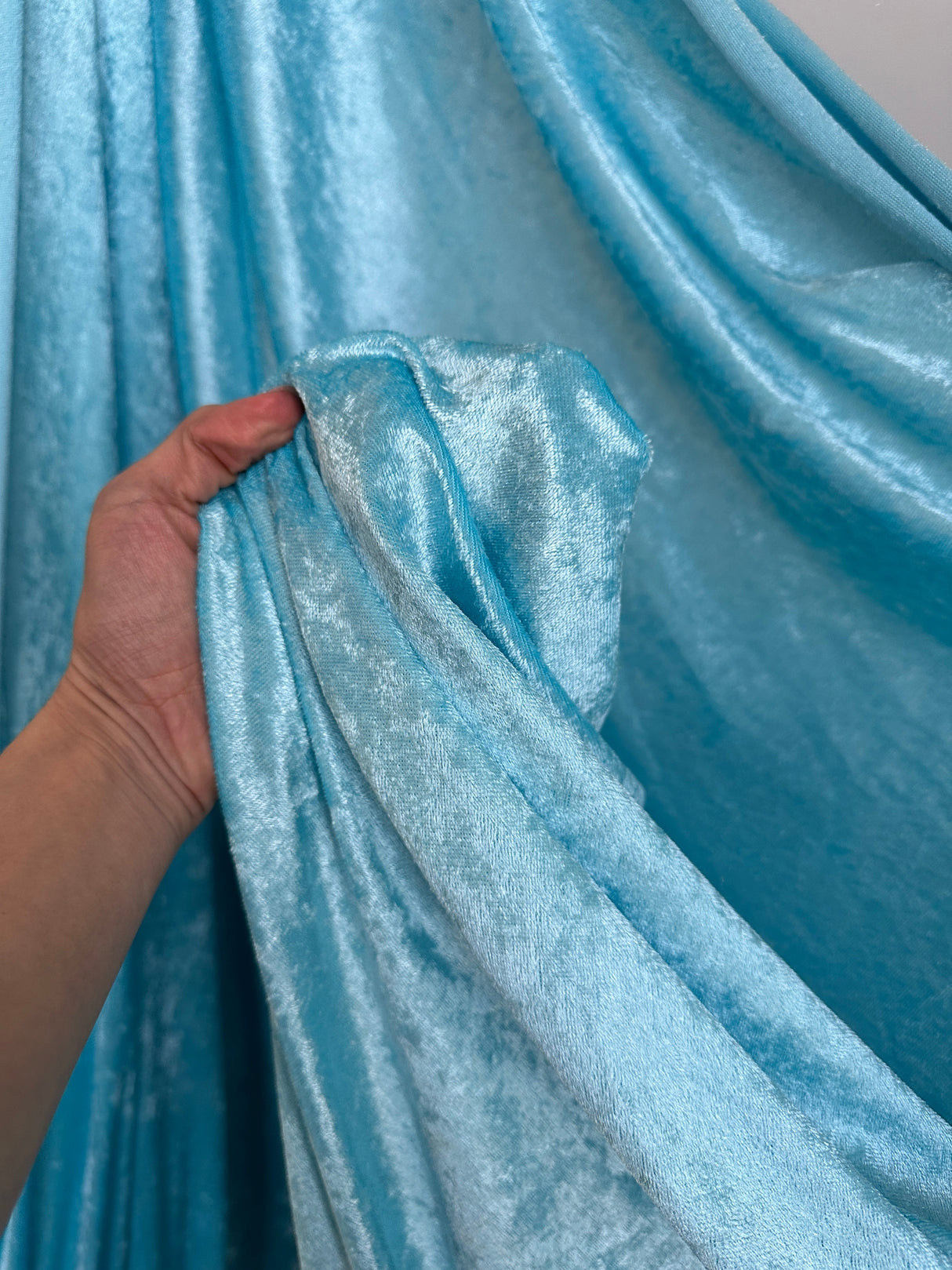 Turquoise Stretch Crushed Velvet