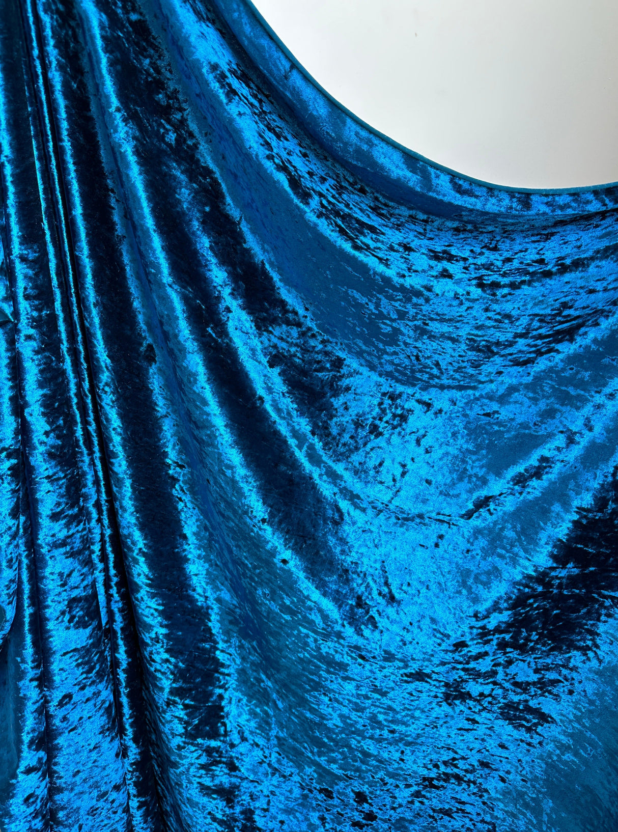 Stretch Crushed Velvet Teal Blue