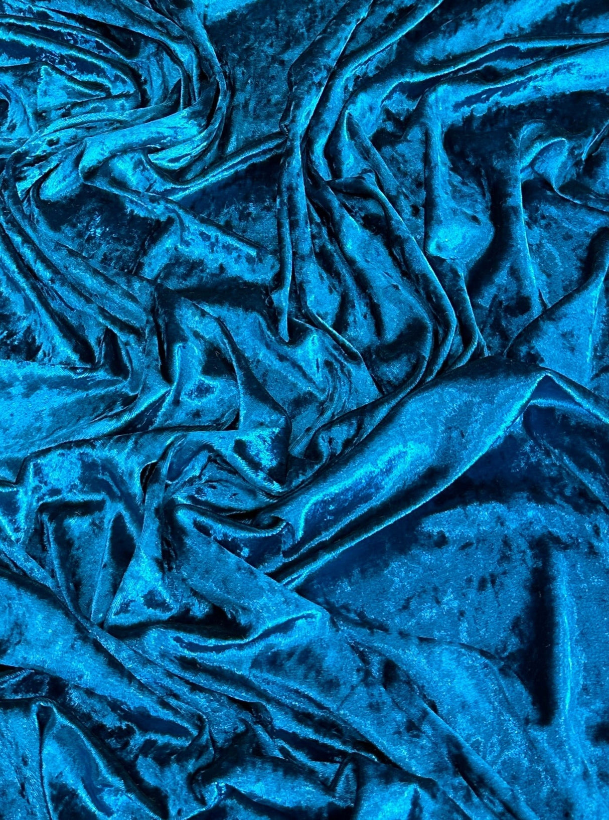 Stretch Crushed Velvet Teal Blue