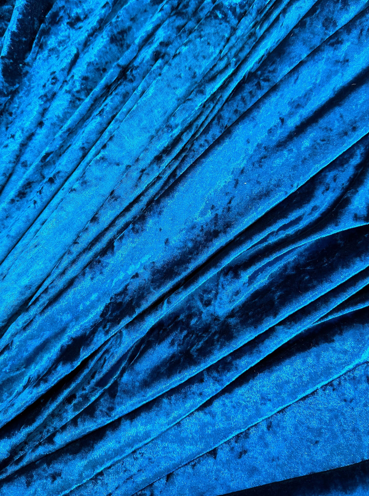 Stretch Crushed Velvet Teal Blue