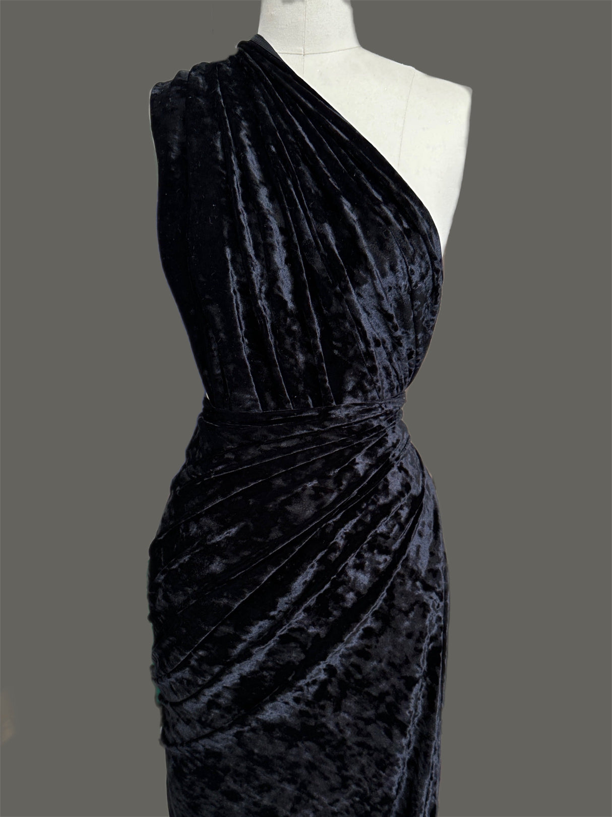Black Stretch Crushed Velvet