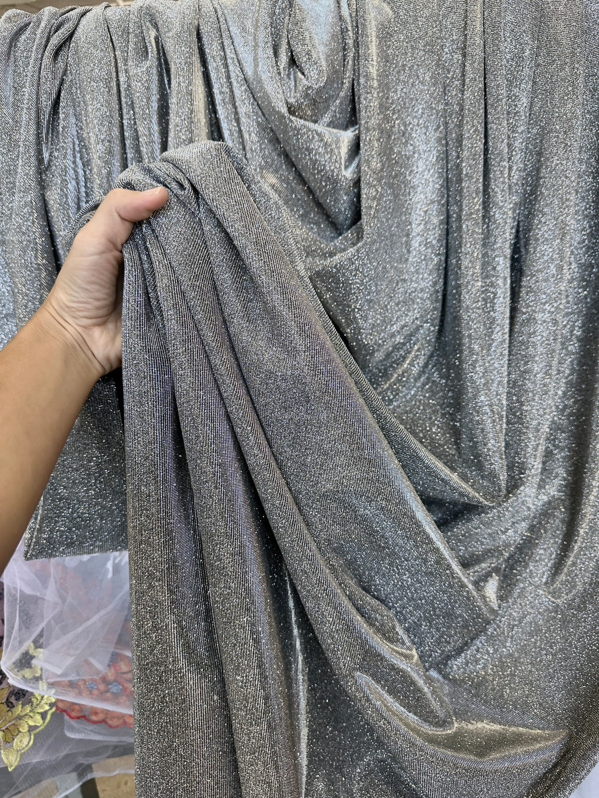 Stretch Metallic Lurex Silver