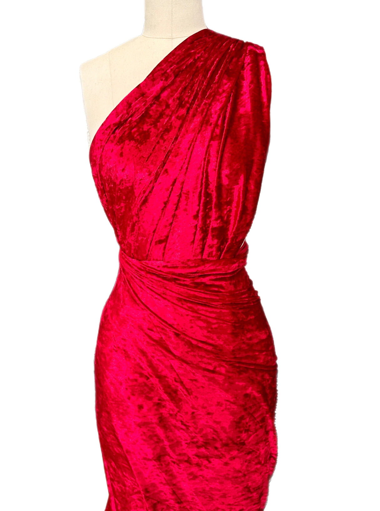 Stretch Crushed Velvet Red