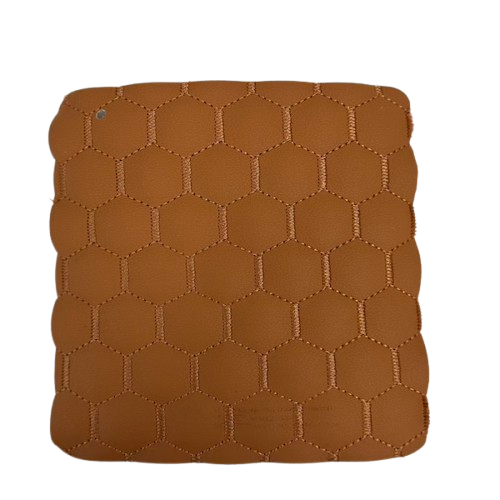 Honeycomb Hexagon Quilted Foam Backed Faux Leather Vinyl Fabric - Quilted Honeycomb Hexagon Pattern, 54" Width (1 Yard)