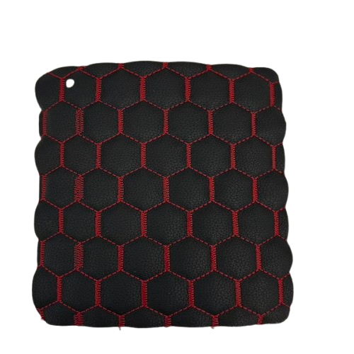 Honeycomb Hexagon Quilted Foam Backed Faux Leather Vinyl Fabric - Quilted Honeycomb Hexagon Pattern, 54" Width (1 Yard)