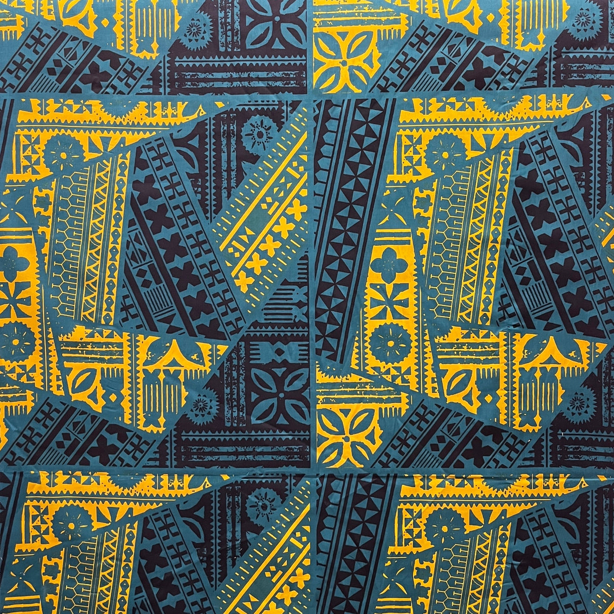 Cotton Fabric Traditional Tattoo Geometric Print