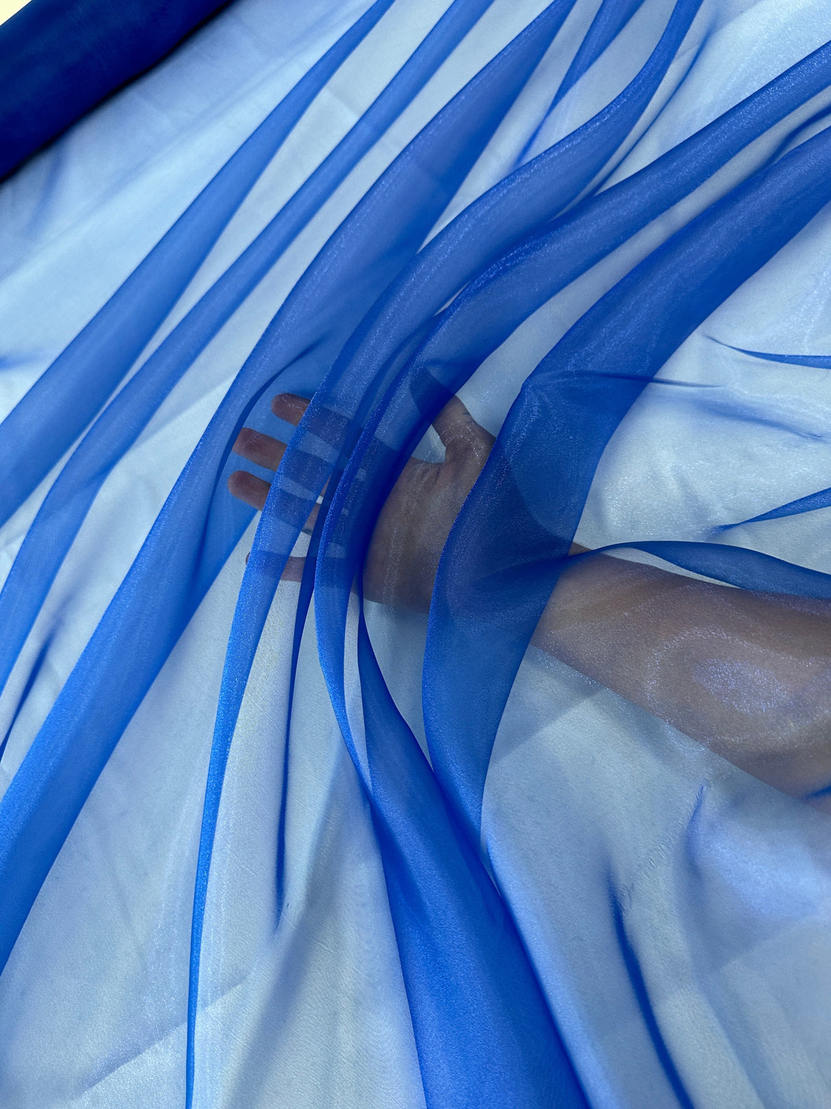 Sheer Crystal Organza Royal Blue