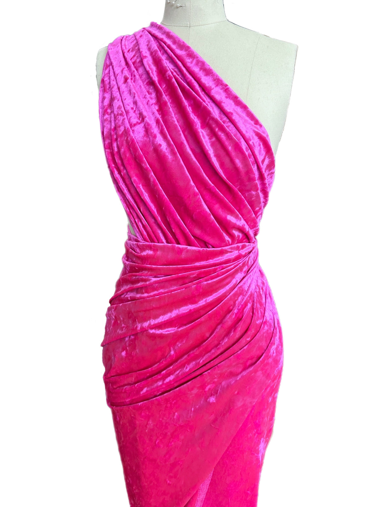 Fuchsia Stretch Crushed Velvet