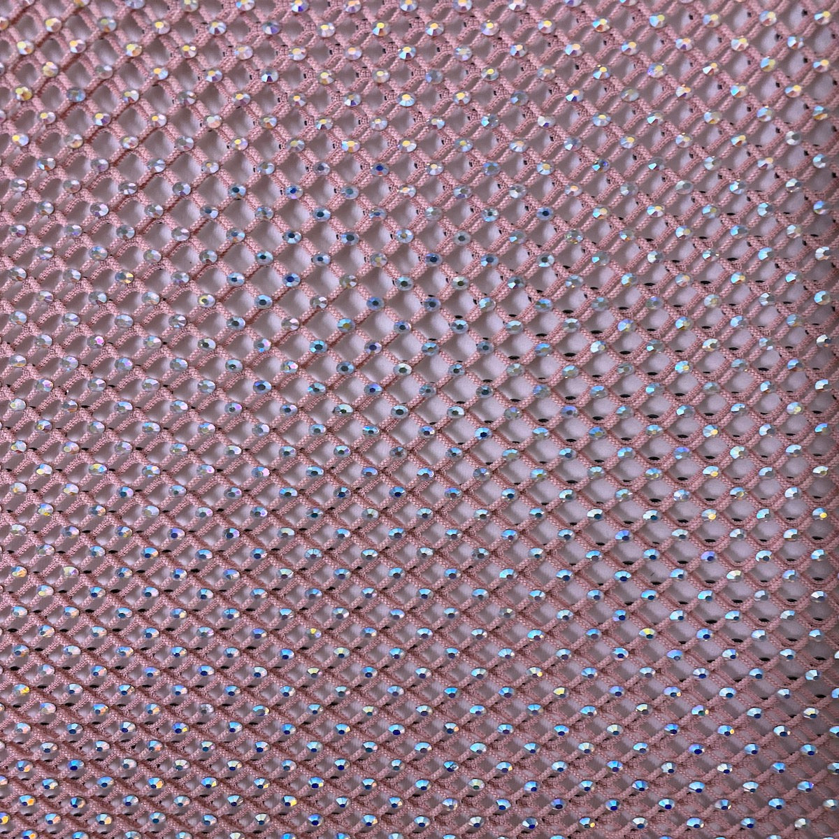 Rhinestone Fishnet Lace Fabric