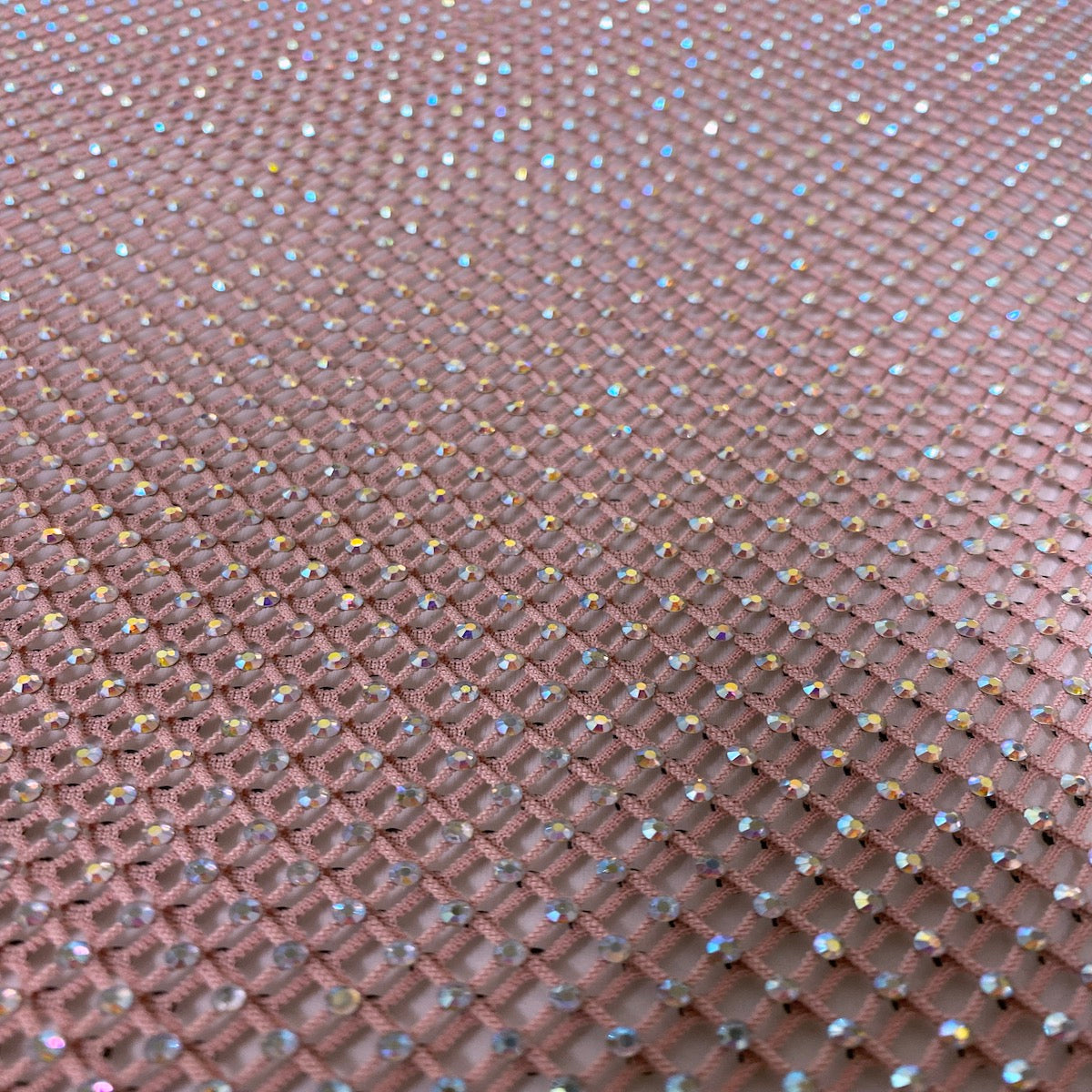 Rhinestone Fishnet Lace Fabric