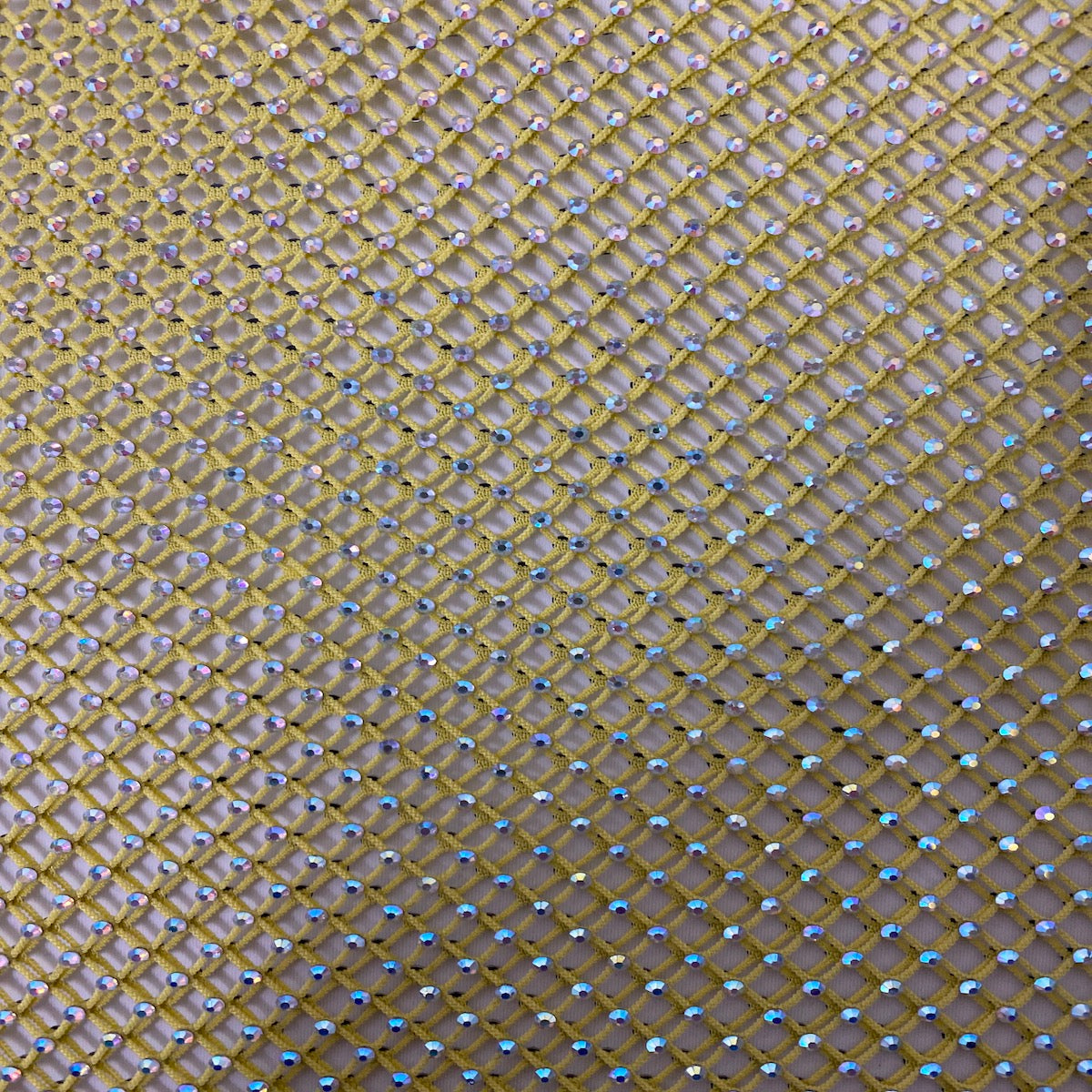 Rhinestone Fishnet Lace Fabric