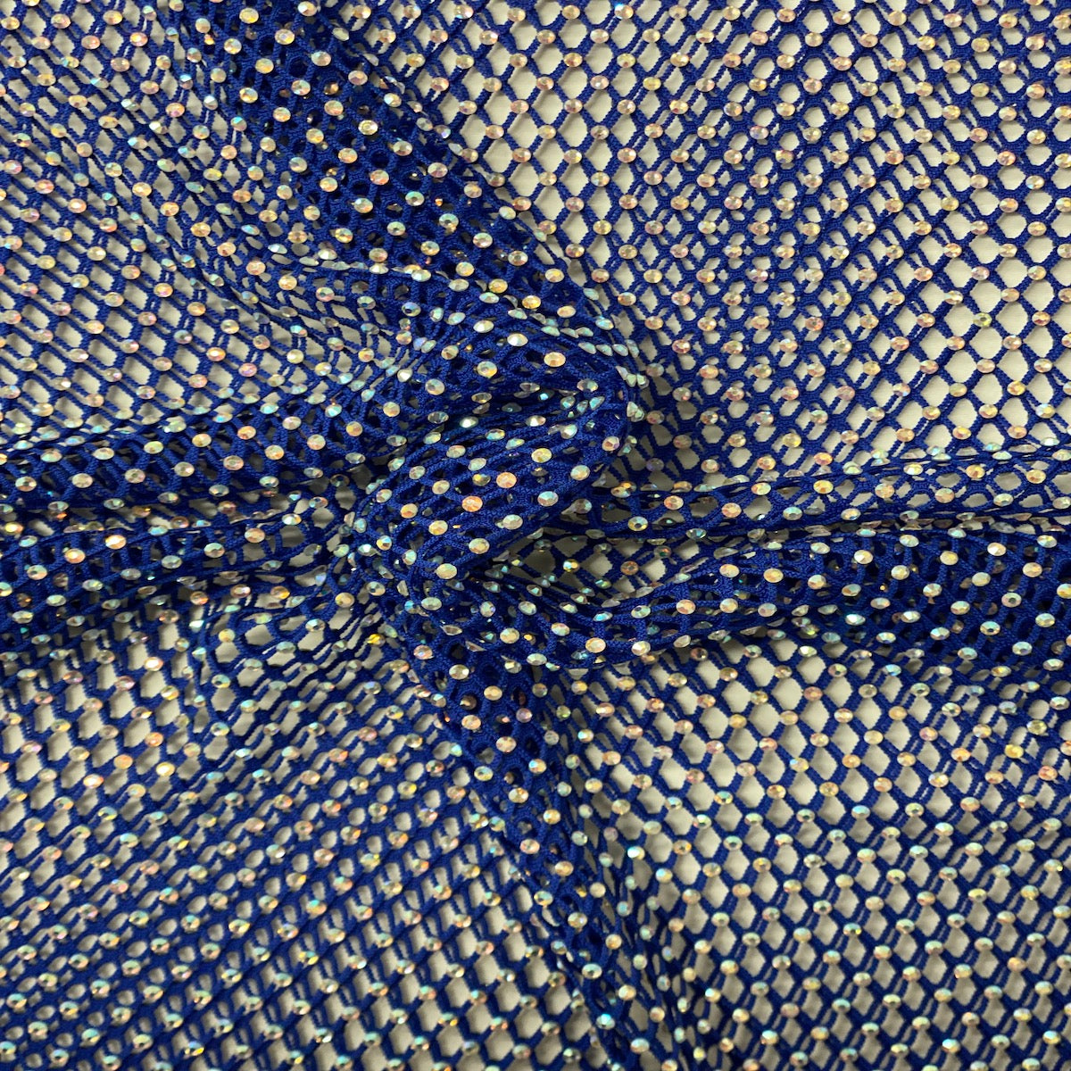 Rhinestone Fishnet Lace Fabric