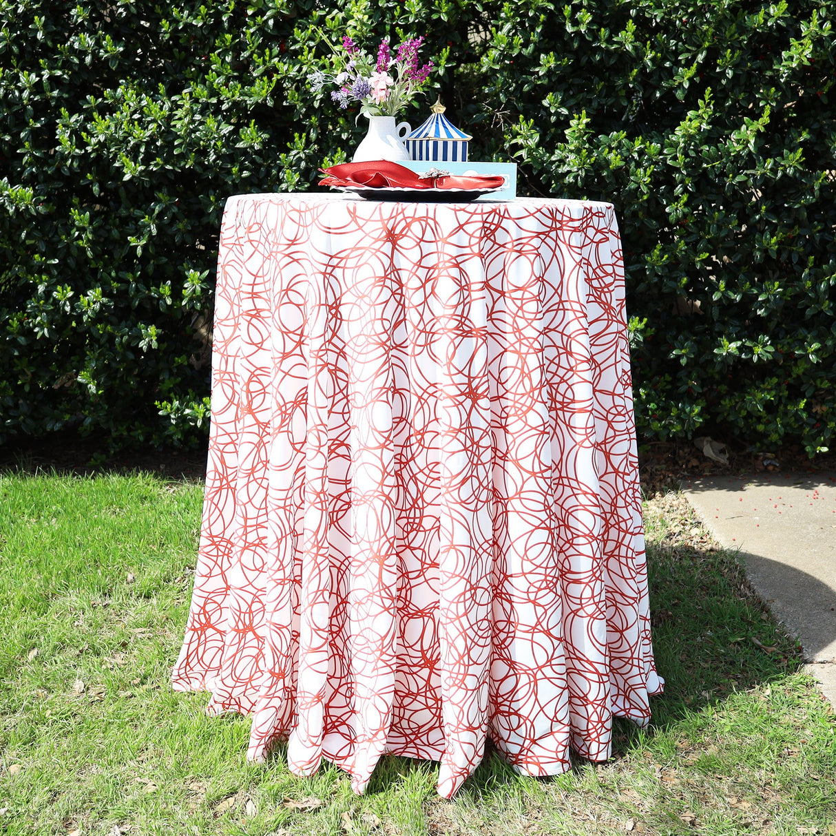 Round Scuba Tablecloth 132" Rust/Burnt Orange