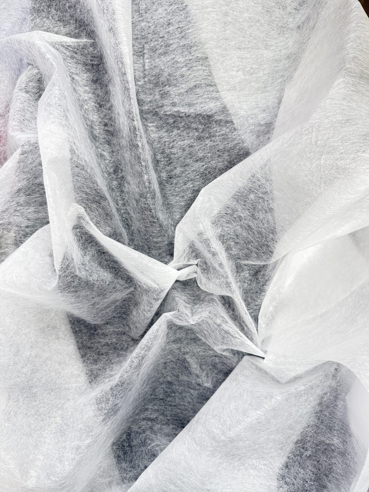 Double Side Fusible Interfacing Polyester Fabric - Lightweight Paper White, 50GSM, 60" Width (1 Yard)