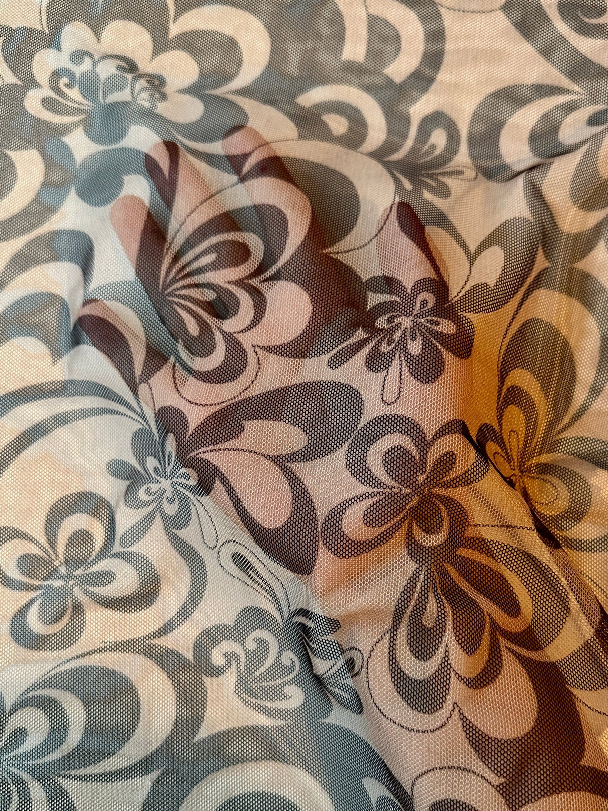 Printed Power Mesh Tattoo Print