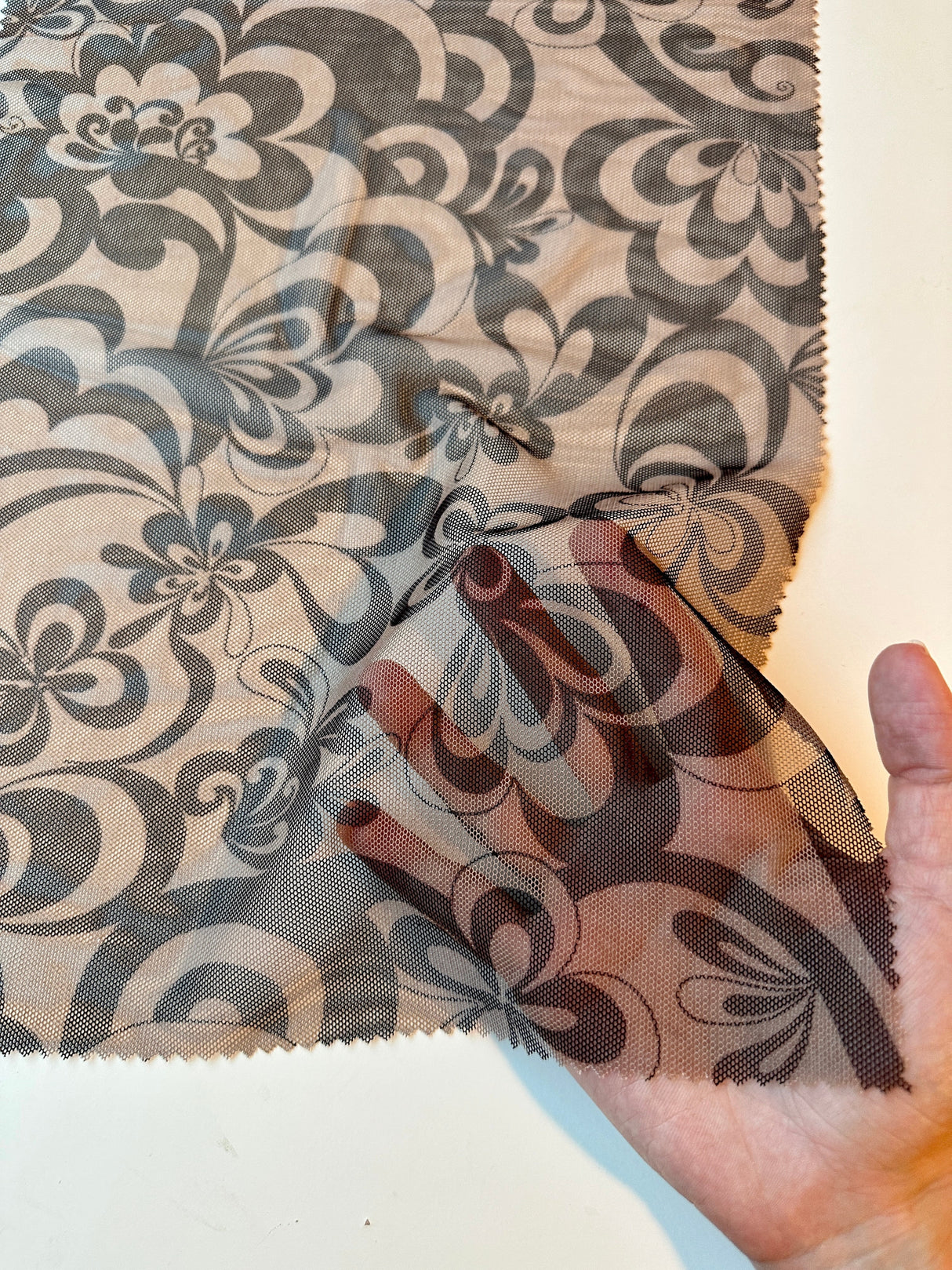 Printed Power Mesh Tattoo Print