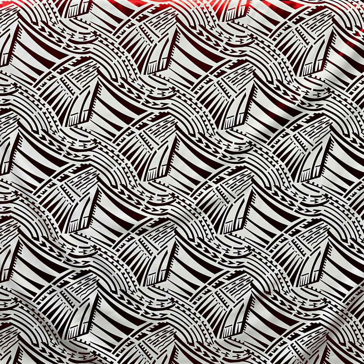 Polyester Foil Fabric Traditional Polynesian Pattern