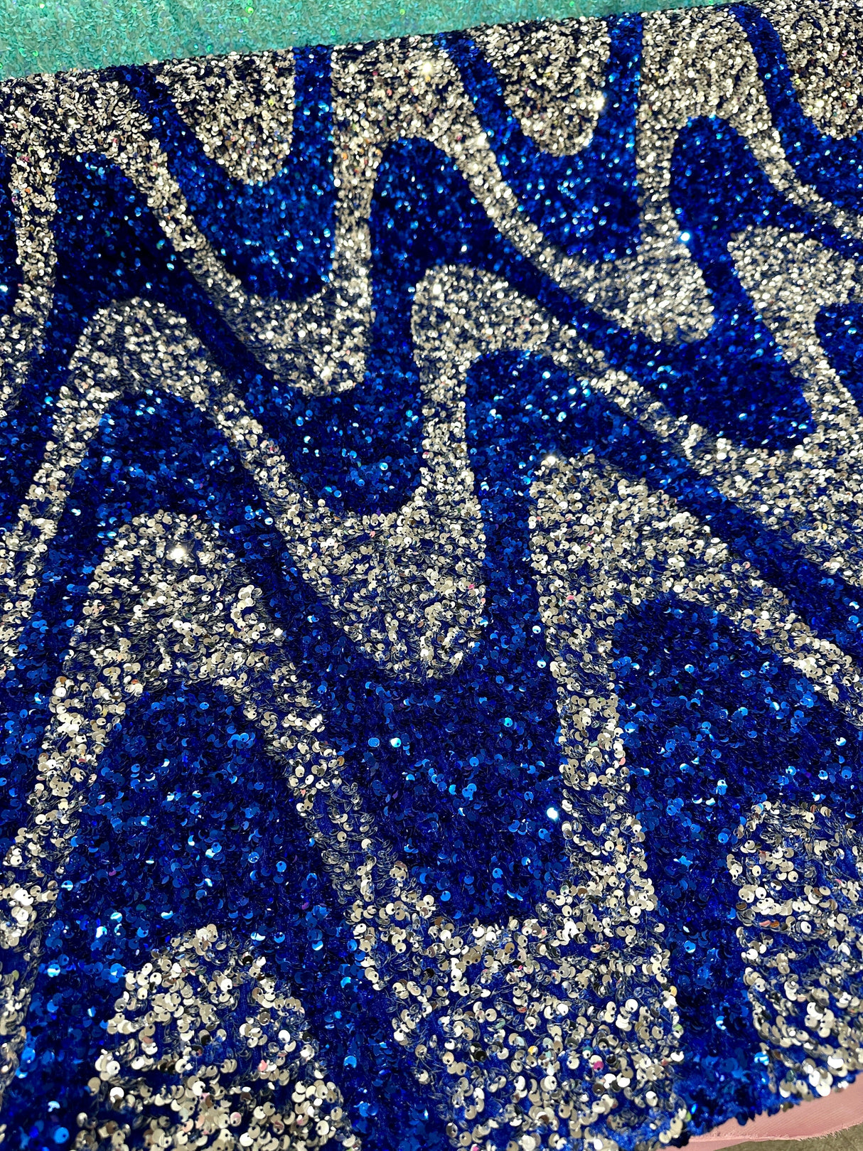 Sequin on Velvet Stretch Fabric
