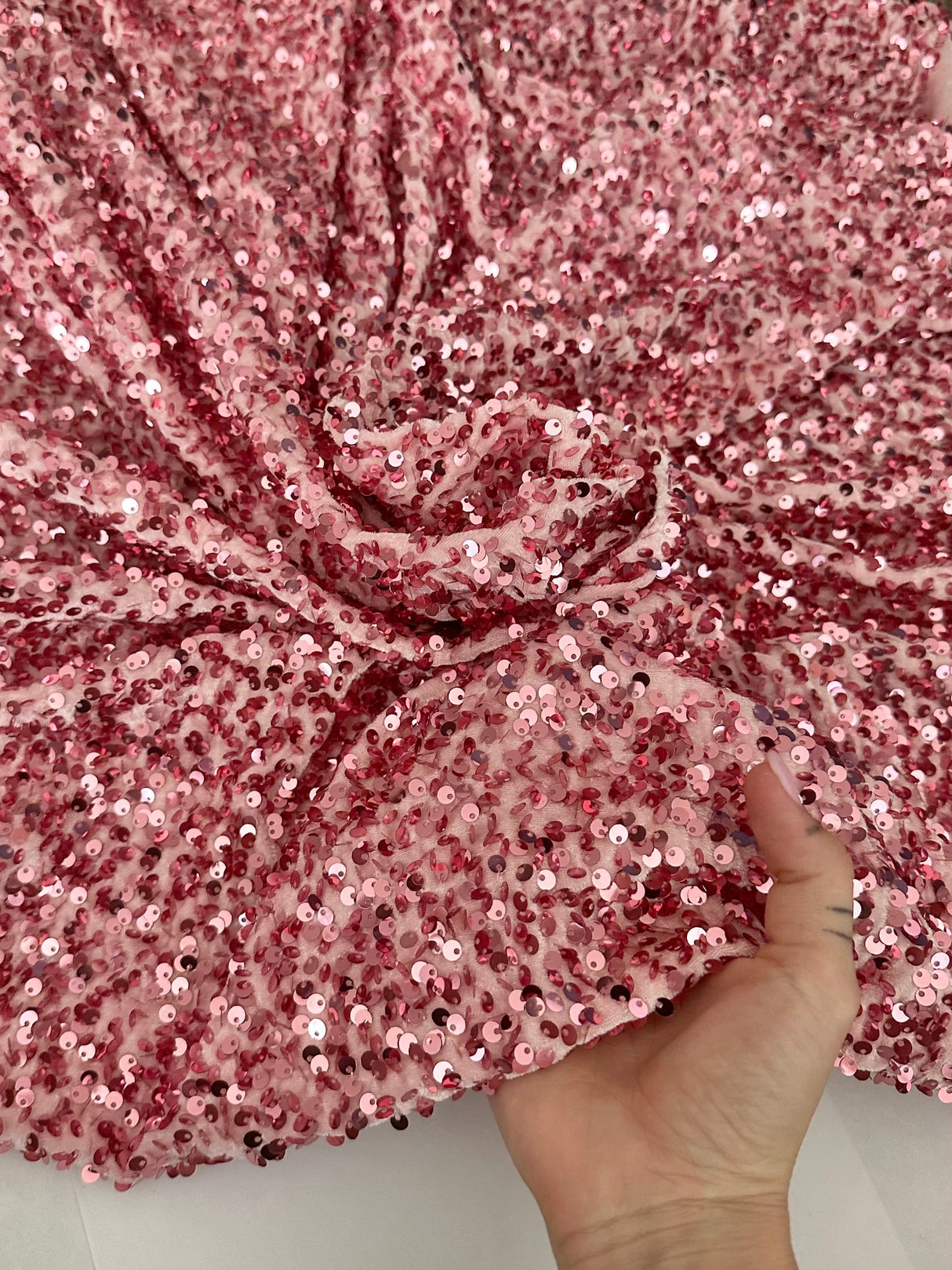 Sequin Velvet Blush