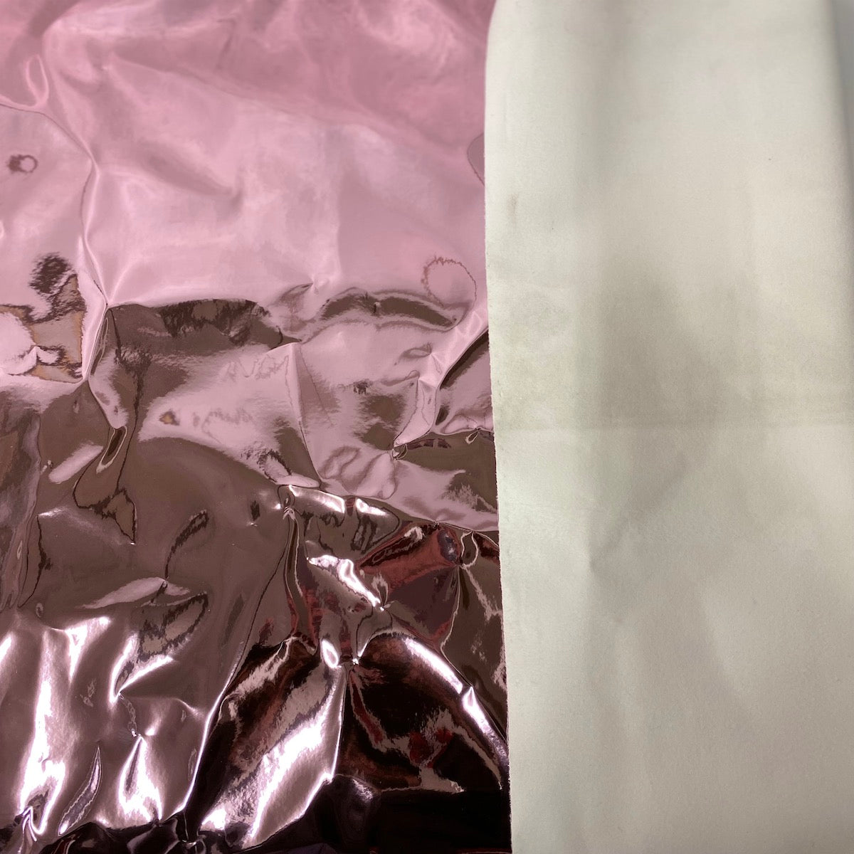 Chrome Reflective Mirror Vinyl Fabric - Silver, 54" Width (1 Yard)