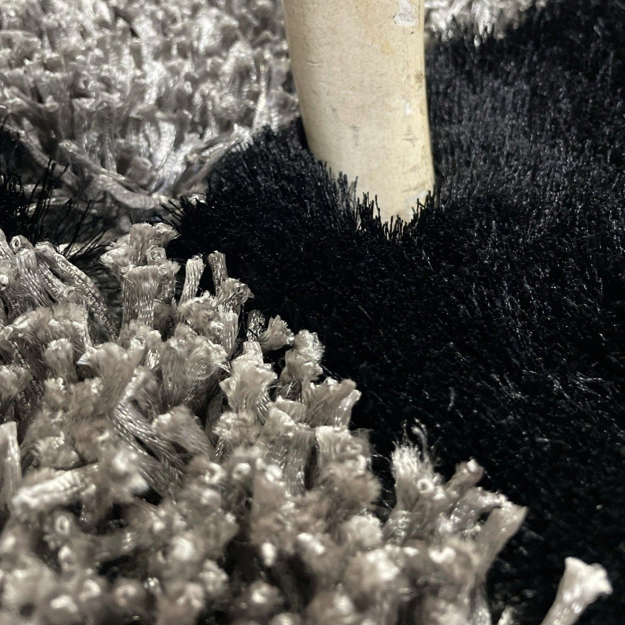 Square Plush Design Shag Area Rug Carpet - Shag Rug, Black/Earth, 2' X 3', 5' X 7', 7'6" X 10'3" (1 Unit)