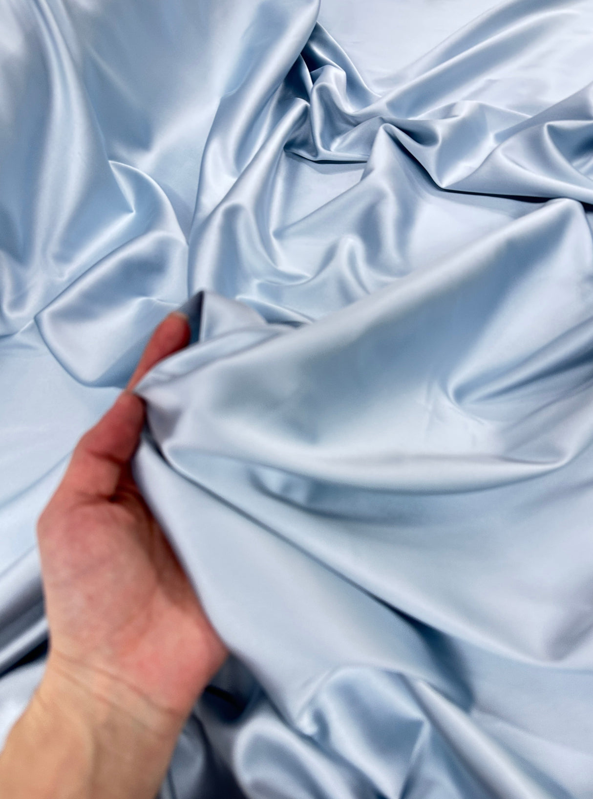 Stretch Crepe Back Satin Dusty Blue
