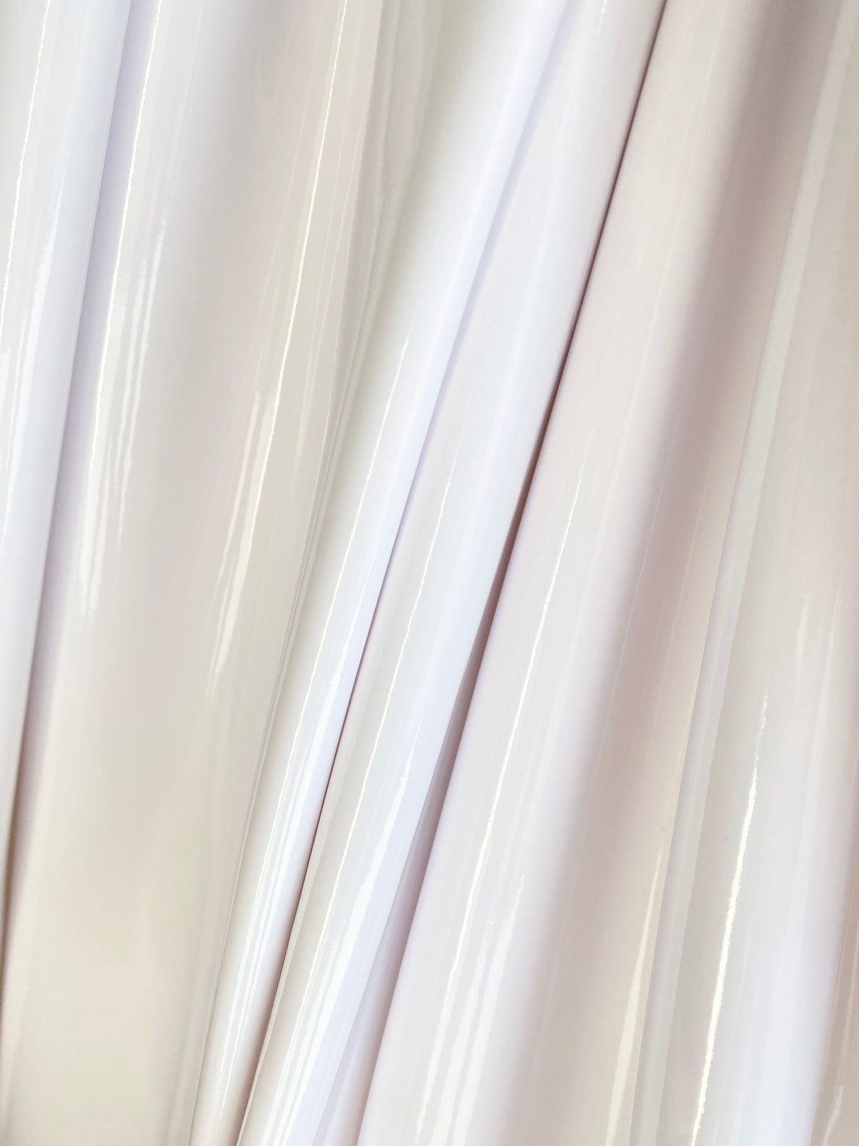White Glossy Stretch Patent Leather Latex